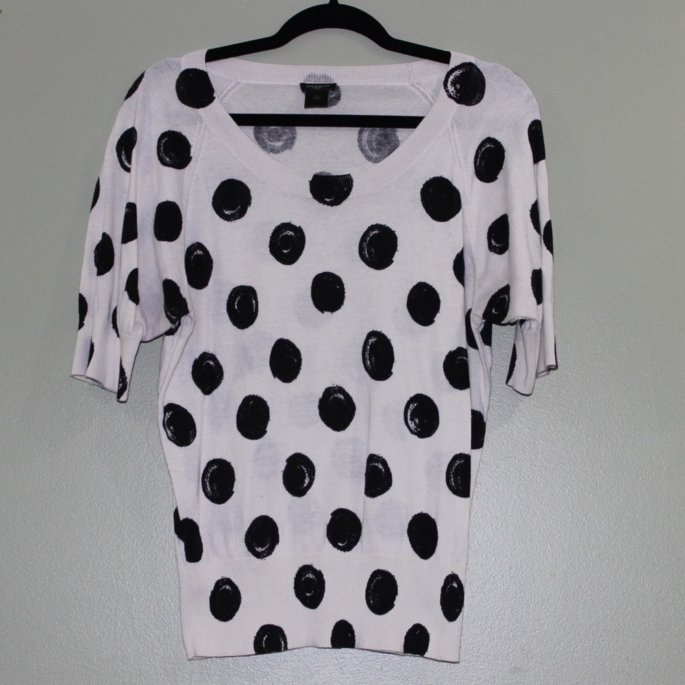 Black and White Large Polka Dot Top